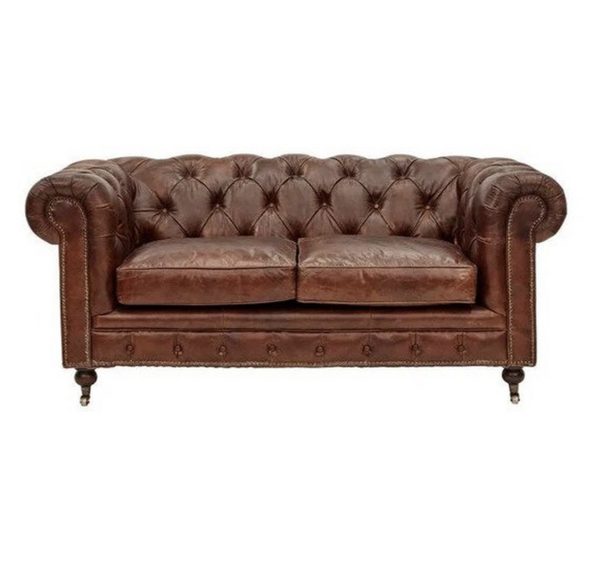 Grange Chesterfield Leather 2 Seater Sofa Vintage Cigar - IDO Interior ...